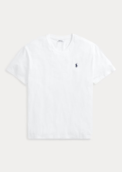 Playeras Polo Ralph Lauren Hombre Blancos - Classic Fit V-Neck - BJIVK9713